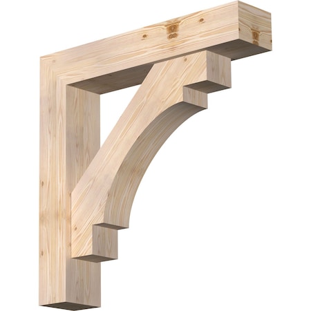 Merced Block Smooth Bracket W/ Offset Brace, Douglas Fir, 7 1/2W X 38D X 38H